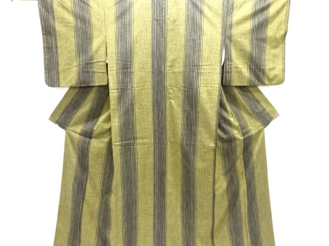 JAPANESE KIMONO / TSUMUGI / WOVEN STRIPE 